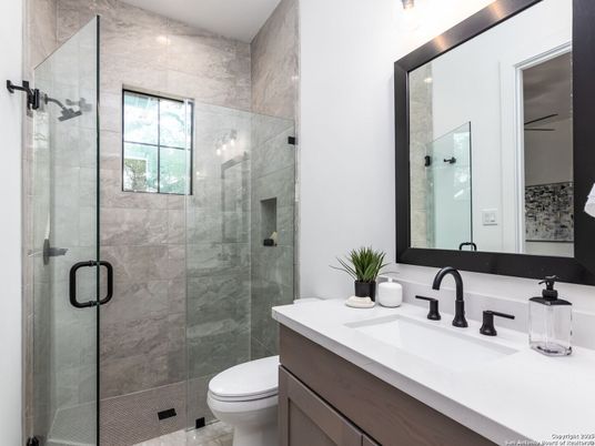 Bathroom, Glass Shower, Interior, Marble Walls