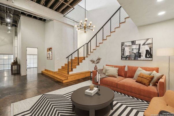 Interior, Living room, Pendant Lights, Recessed Lighting, Wood Texture Flooring