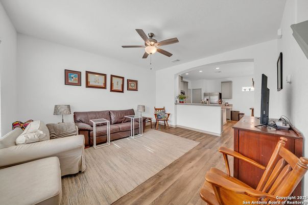 Interior, Kitchen, Living room, Recessed Lighting, Wood Texture Flooring