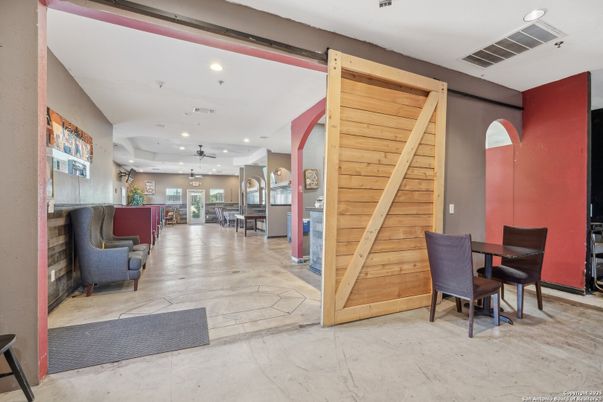 Dining room, Interior, Recessed Lighting, Wooden Walls
