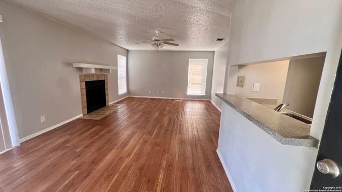 Empty room, Fireplace, Interior, Wood Texture Flooring