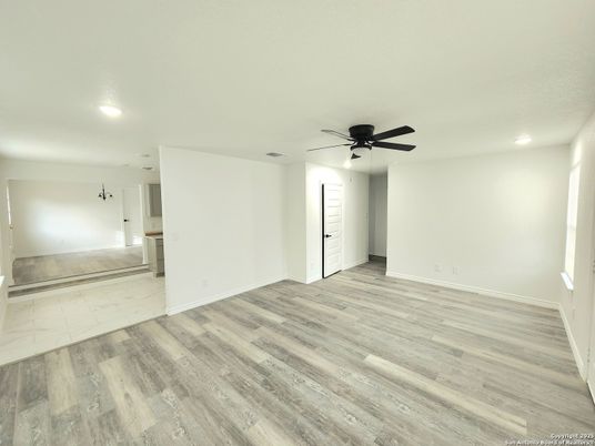 Empty room, Interior, Marble, Recessed Lighting, Wood Texture Flooring