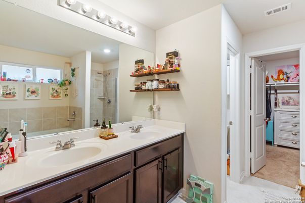 Bathroom, Dual Sink Vanities, Glass Shower, Interior
