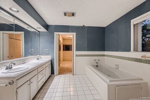 Bathroom, Dual Sink Vanities, Interior, Tile Countertops