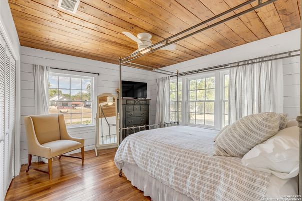 Bedroom, Interior, Wooden Ceilings, Wood Texture Flooring