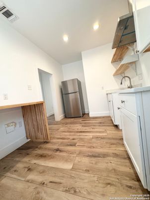 Interior, Kitchen, Recessed Lighting, Wood Texture Flooring