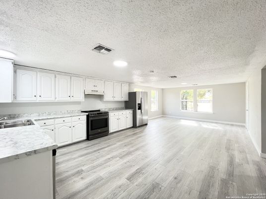 Interior, Kitchen, Recessed Lighting, Wood Texture Flooring