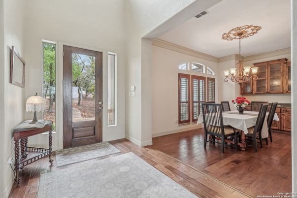 Chandelier, Dining room, Interior, Wood Texture Flooring