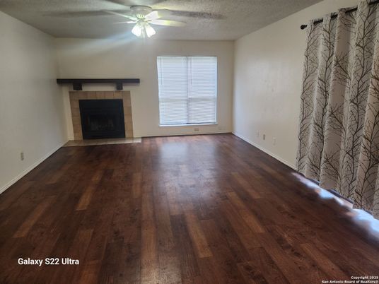 Empty room, Fireplace, Interior, Wood Texture Flooring