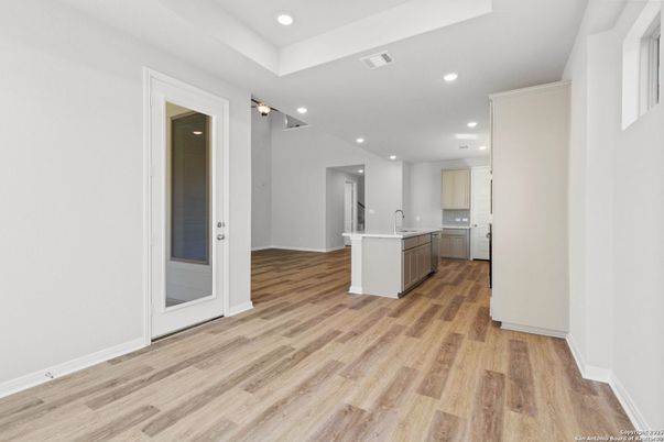Interior, Kitchen, Recessed Lighting, Wood Texture Flooring
