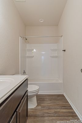 Bathroom, Interior, Recessed Lighting, Wood Texture Flooring