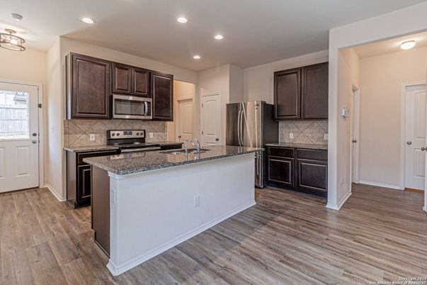 Interior, Kitchen, Recessed Lighting, Wood Texture Flooring