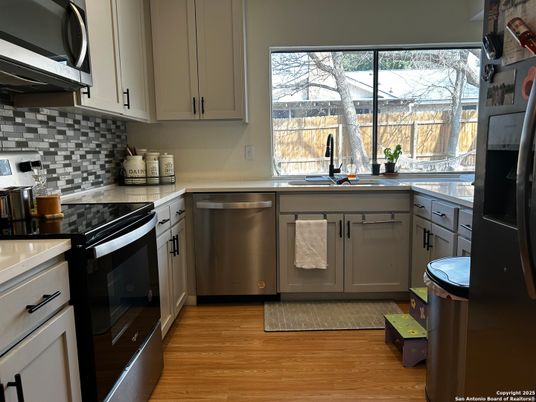 Interior, Kitchen, Stainless Steel Appliances, Wood Texture Flooring