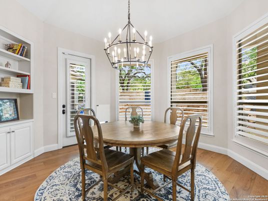 Chandelier, Dining room, Interior, Pendant Lights, Wood Texture Flooring