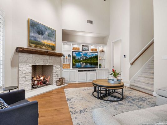 Fireplace, Interior, Living room, Wood Texture Flooring