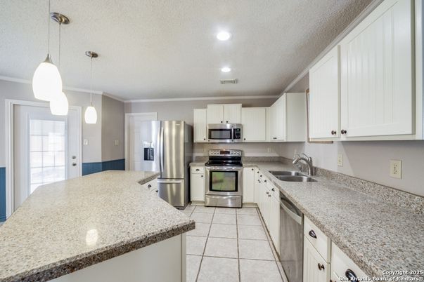 Interior, Kitchen, Pendant Lights, Recessed Lighting, Stainless Steel Appliances
