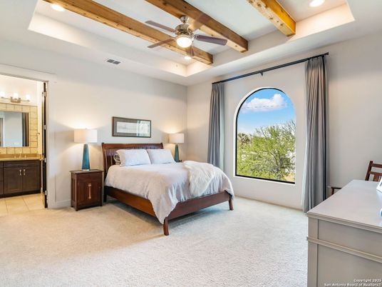 Bedroom, Interior, Recessed Lighting, Wooden Beams