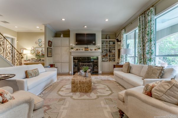 Fireplace, Interior, Living room, Recessed Lighting