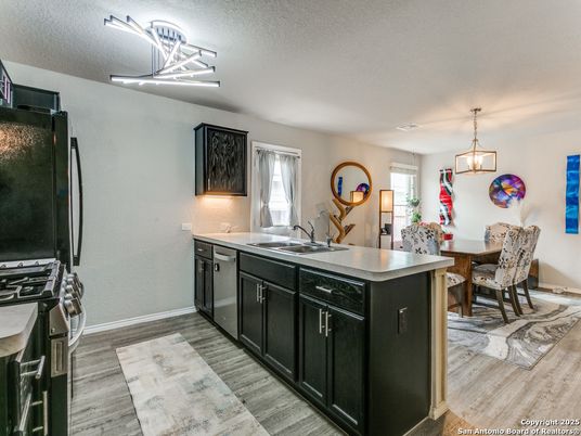 Dining room, Interior, Kitchen, Pendant Lights, Wood Texture Flooring