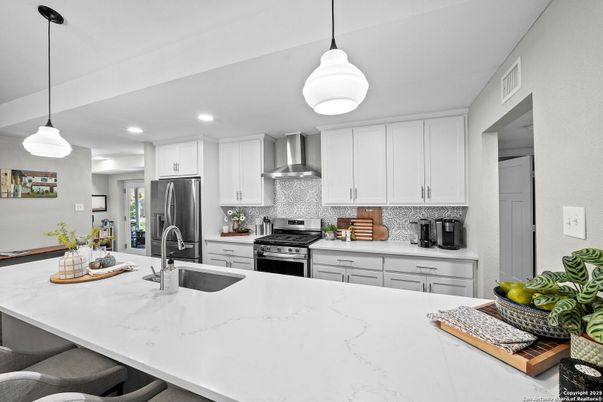 Interior, Kitchen, Pendant Lights, Recessed Lighting, Stainless Steel Appliances