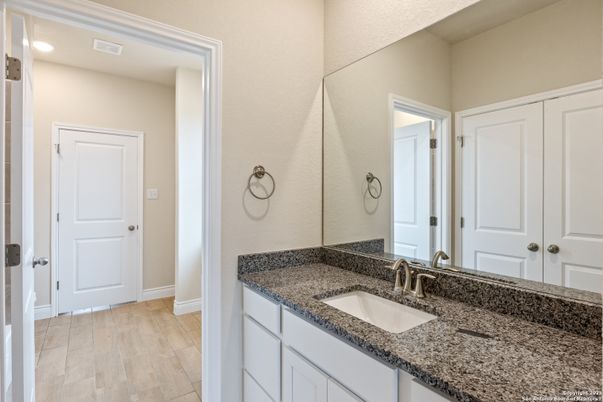 Bathroom, Interior, Recessed Lighting, Wood Texture Flooring