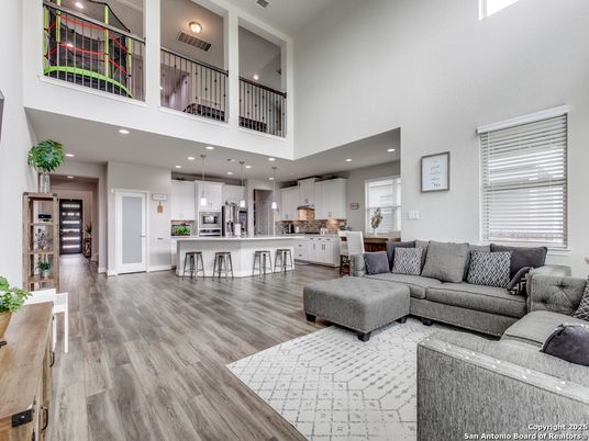 Interior, Kitchen, Living room, Recessed Lighting, Wood Texture Flooring
