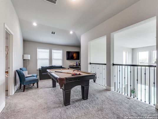 Billiard Table, Game Room, Interior, Recessed Lighting