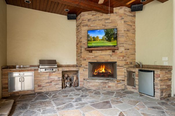 Fireplace, Interior, Stone Walls, Wooden Beams, Wooden Ceilings