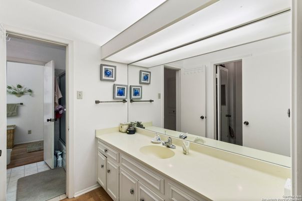 Bathroom, Dual Sink Vanities, Interior, Wood Texture Flooring