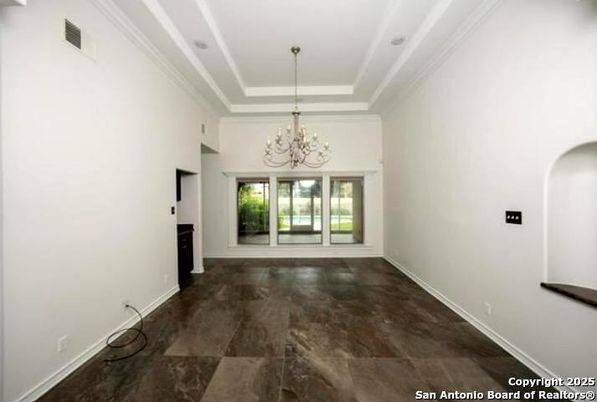 Chandelier, Empty room, Interior