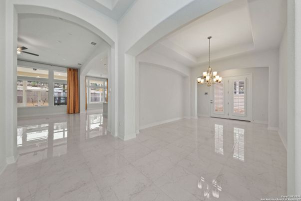 Chandelier, Empty room, Interior, Marble