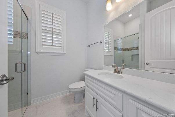 Bathroom, Glass Shower, Interior, Marble, Recessed Lighting