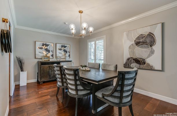 Chandelier, Dining room, Interior, Wood Texture Flooring