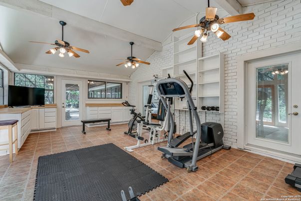 Fitness Equipment, Interior, Stone Walls