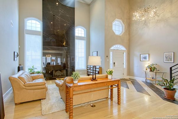 Chandelier, Home Office, Interior, Wood Texture Flooring