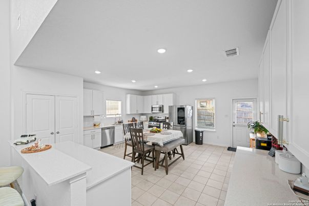 Dining room, Interior, Kitchen, Recessed Lighting, Stainless Steel Appliances