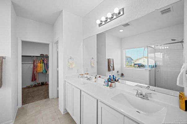 Bathroom, Dual Sink Vanities, Glass Shower, Interior, Walk-in Closets