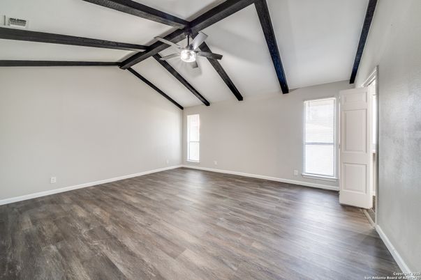 Empty room, Interior, Wooden Beams, Wood Texture Flooring