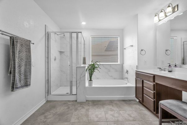 Bathroom, Glass Shower, Interior, Marble Walls, Recessed Lighting