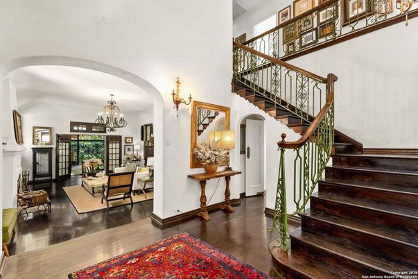 Chandelier, Fireplace, Interior, Living room, Wood Texture Flooring