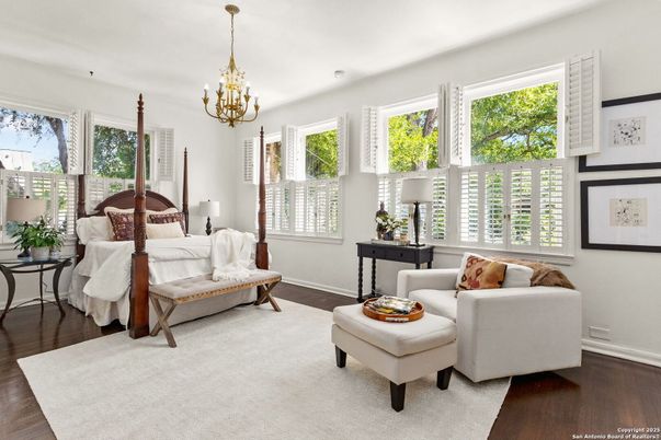 Bedroom, Chandelier, Interior, Wood Texture Flooring