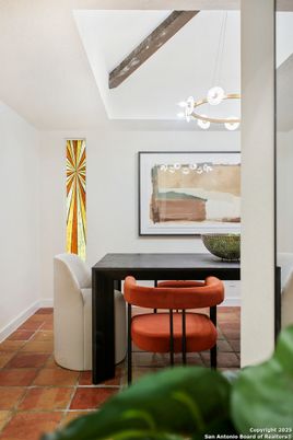 Dining room, Interior, Pendant Lights, Wooden Beams