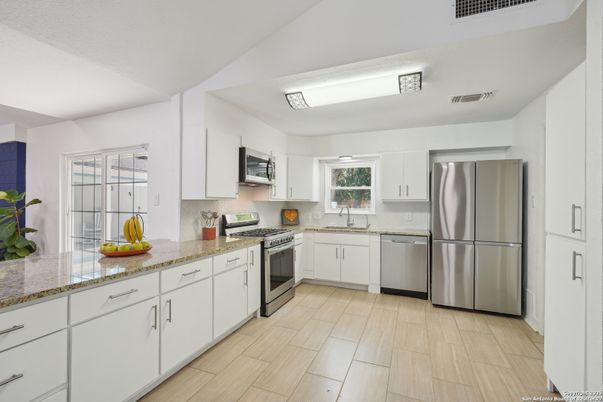 Interior, Kitchen, Stainless Steel Appliances, Wood Texture Flooring