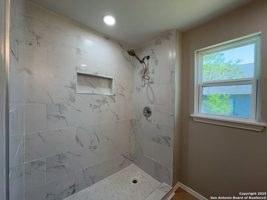 Bathroom, Interior, Marble Walls, Recessed Lighting