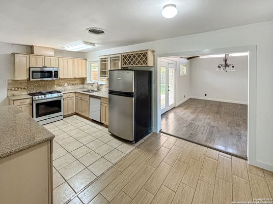 Interior, Kitchen, Wood Texture Flooring