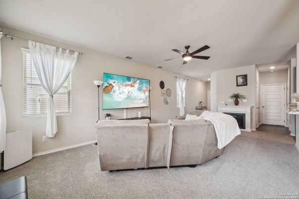 Fireplace, Interior, Living room, Recessed Lighting