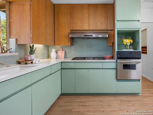 Interior, Kitchen, Stainless Steel Appliances, Wood Texture Flooring