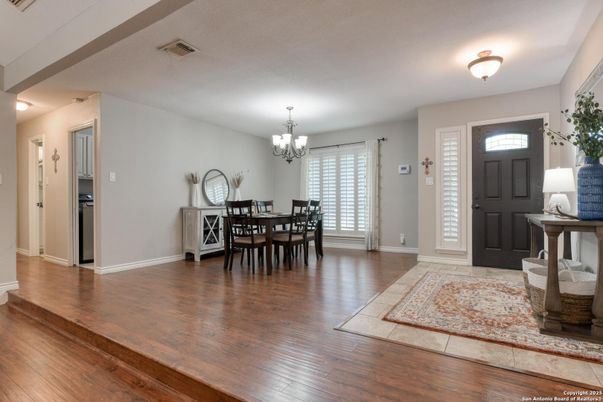 Chandelier, Dining room, Interior, Wood Texture Flooring
