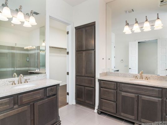 Bathroom, Dual Sink Vanities, Glass Shower, Interior