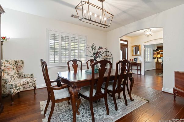 Chandelier, Dining room, Interior, Wood Texture Flooring